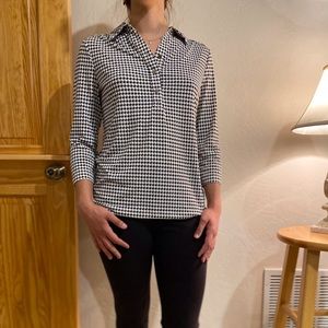 212 Collection Houndstooth Blouse - S